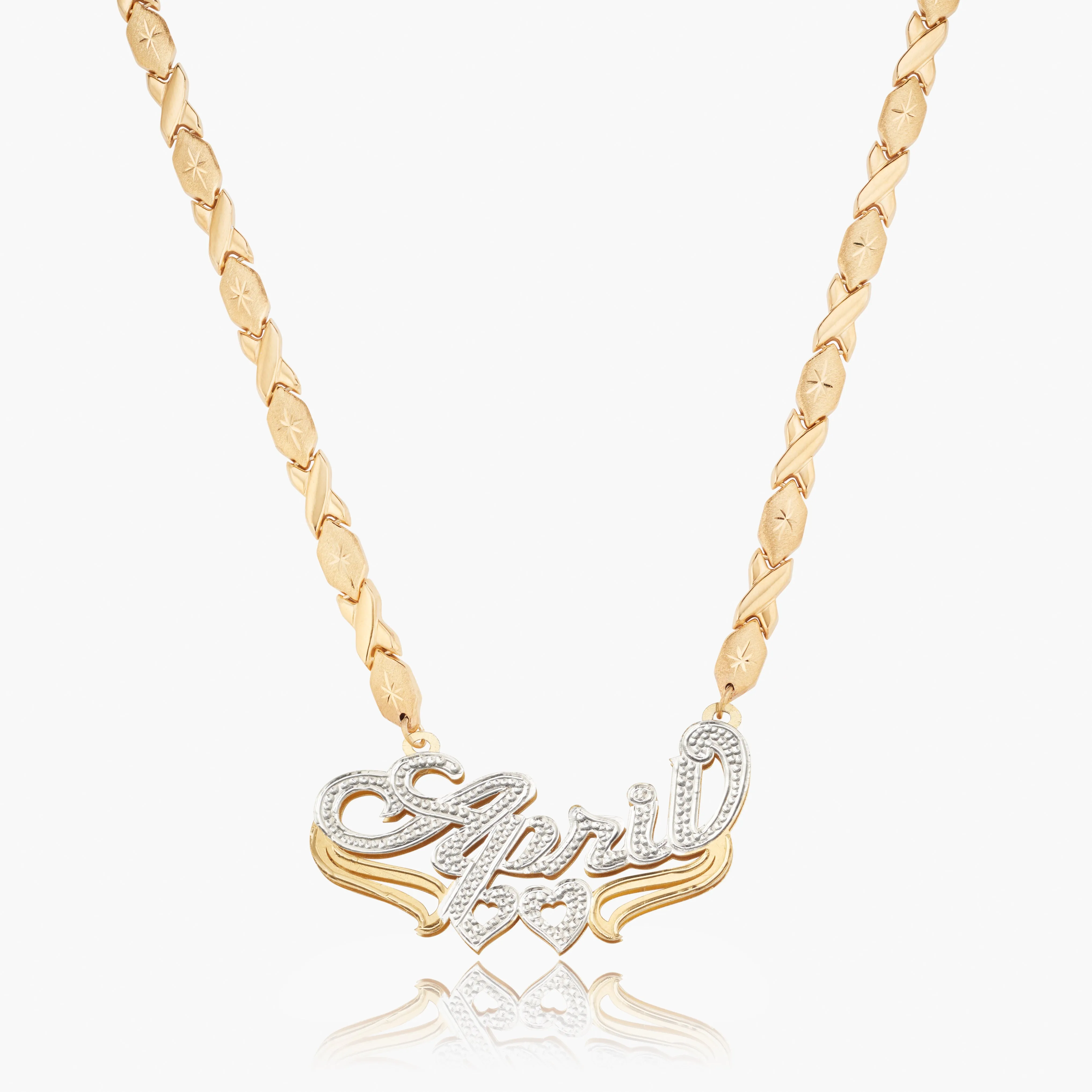 Kid's Double Plated Heart Name Necklace