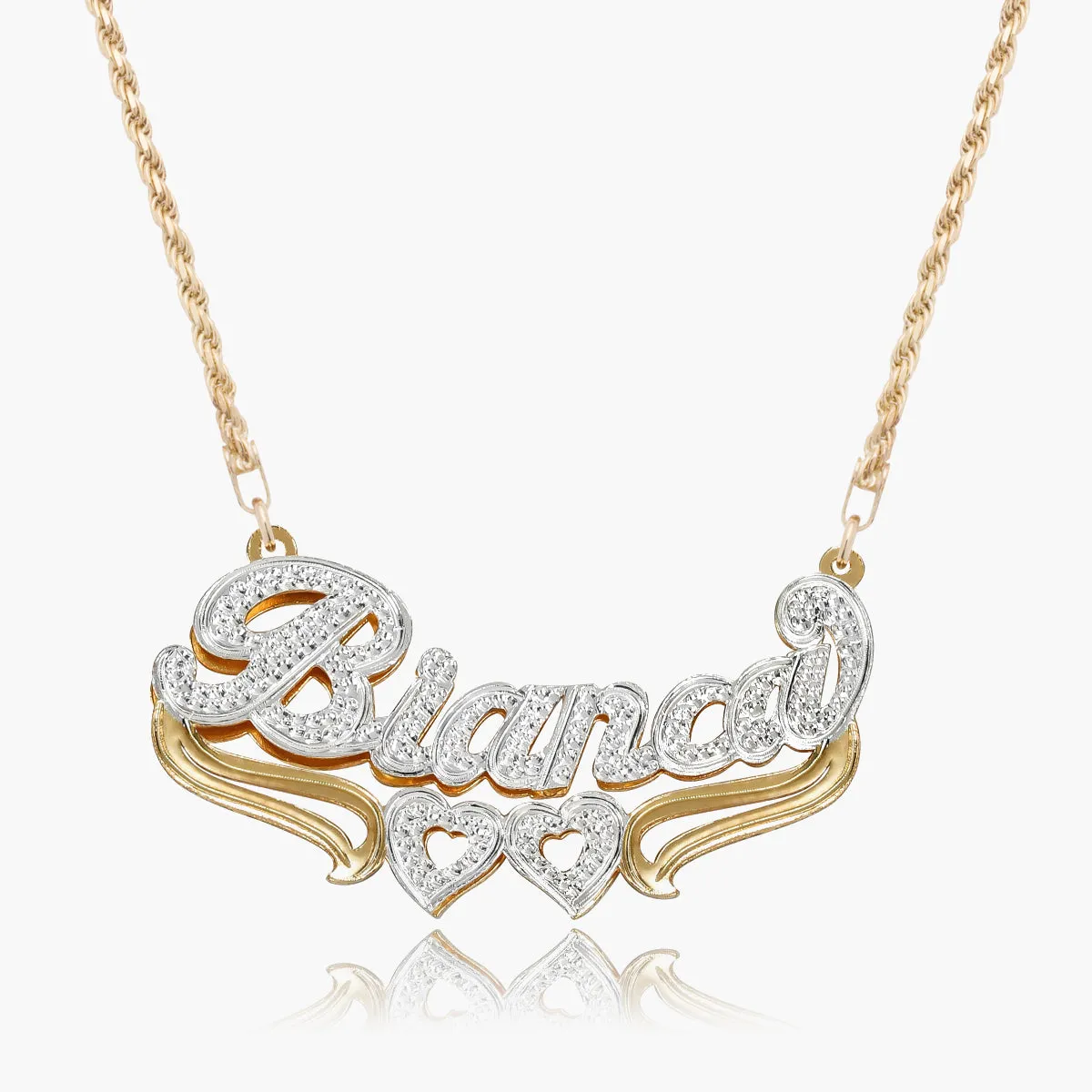 Kid's Double Plated Heart Name Necklace