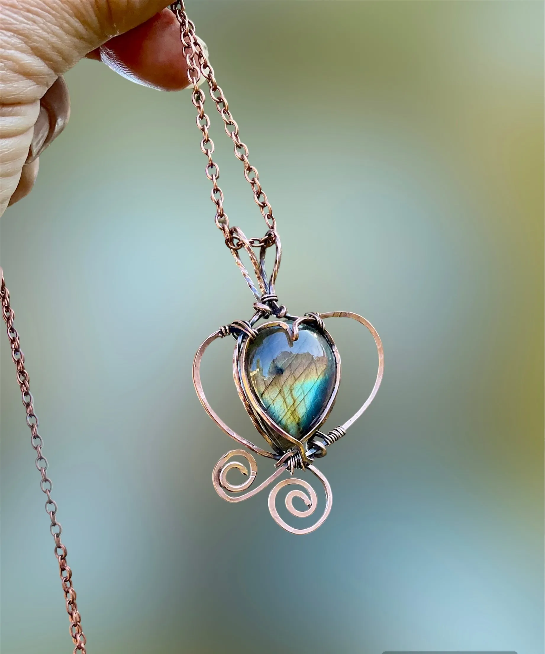 Labradorite Wire Wrapped Pendant