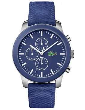 Lacoste 12.12 Mens Chronograph - Stainless - Blue Dial - Blue Fabric & Leather