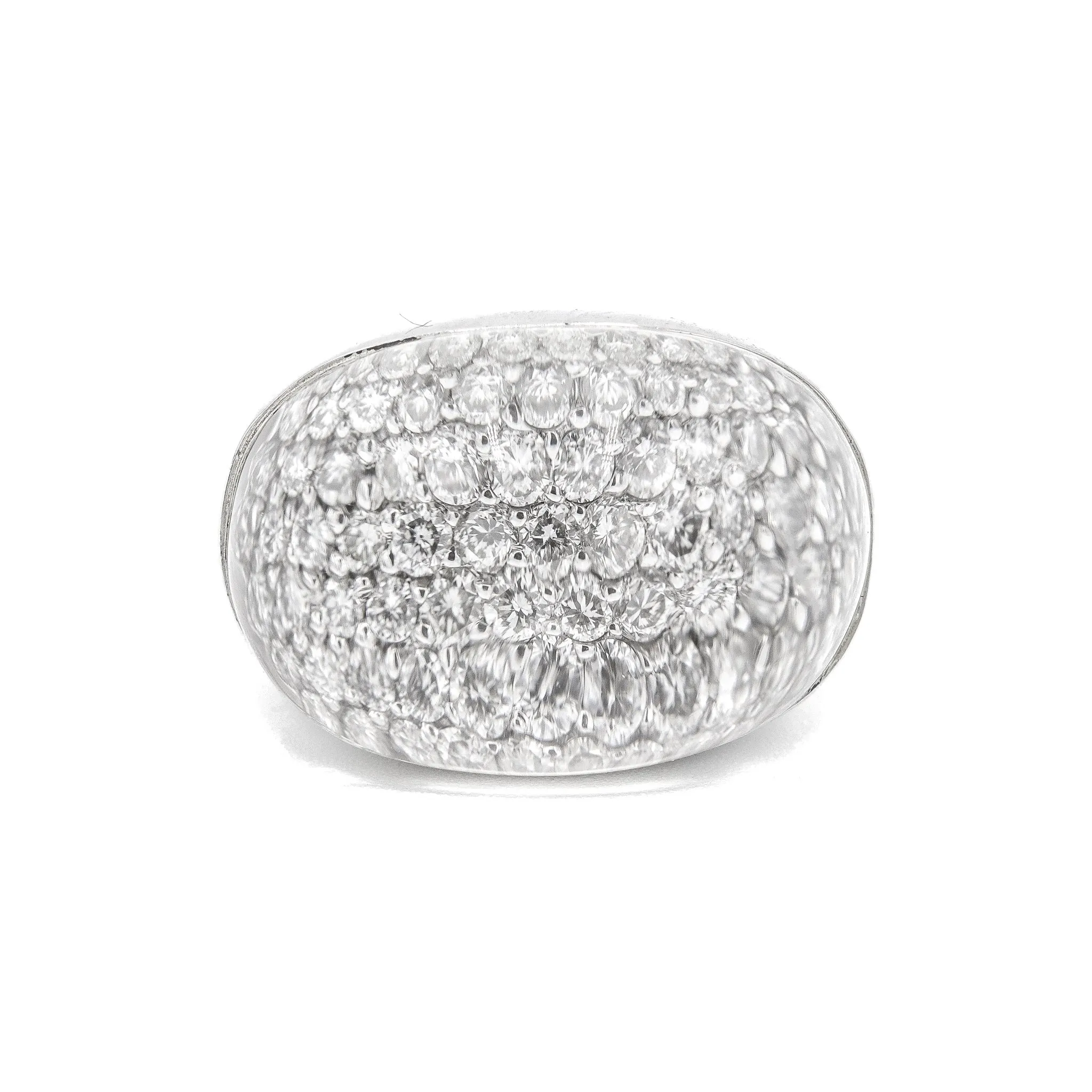 Ladies Cocktail Diamonds 18k White Gold Ring