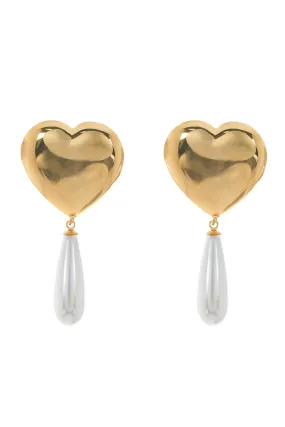 Large Heart Drop Earrings