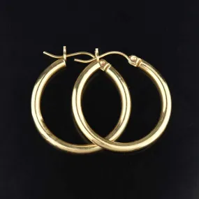 Large Vintage 14K Gold Hoop Earrings