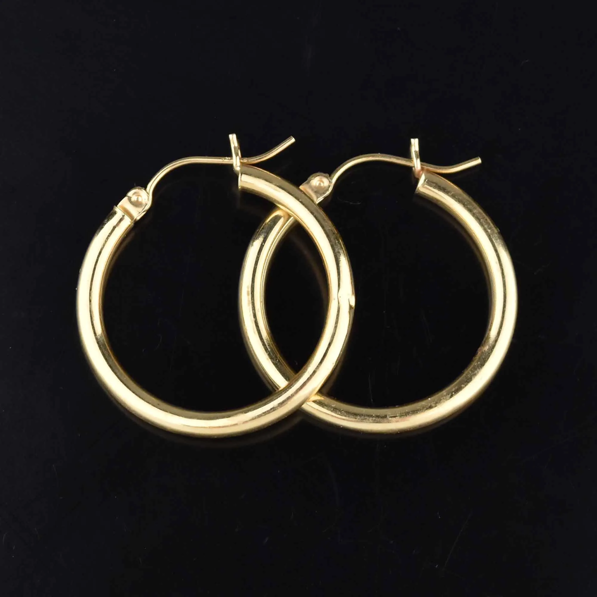 Large Vintage 14K Gold Hoop Earrings