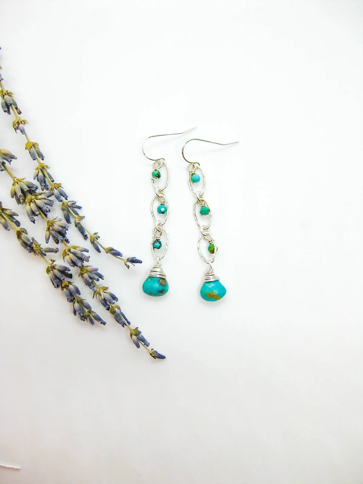 Lilac: Turquoise Earrings - e661