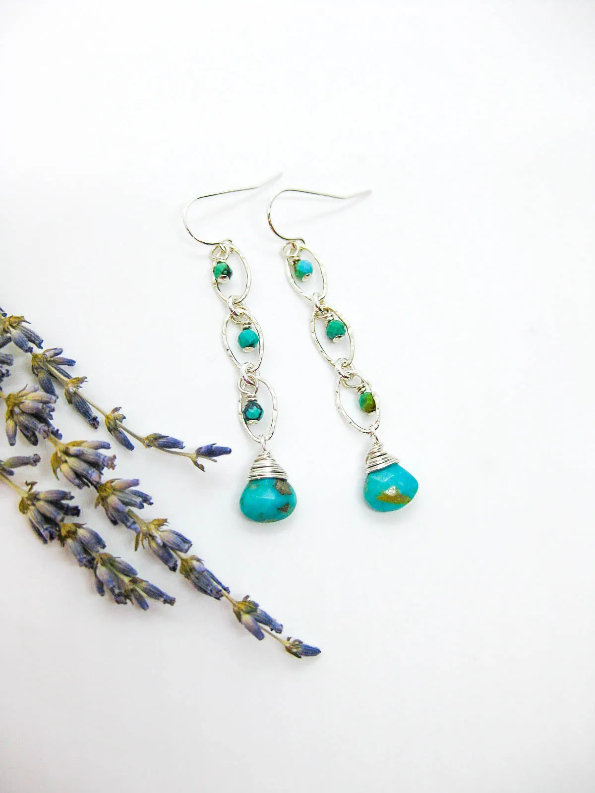 Lilac: Turquoise Earrings - e661