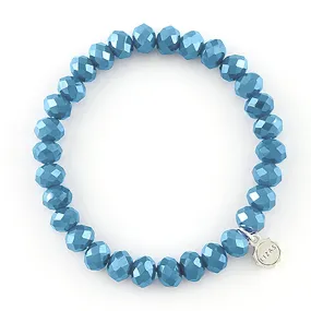 Lizas Clarksville 8mm Crystal Bracelet Moody Blue