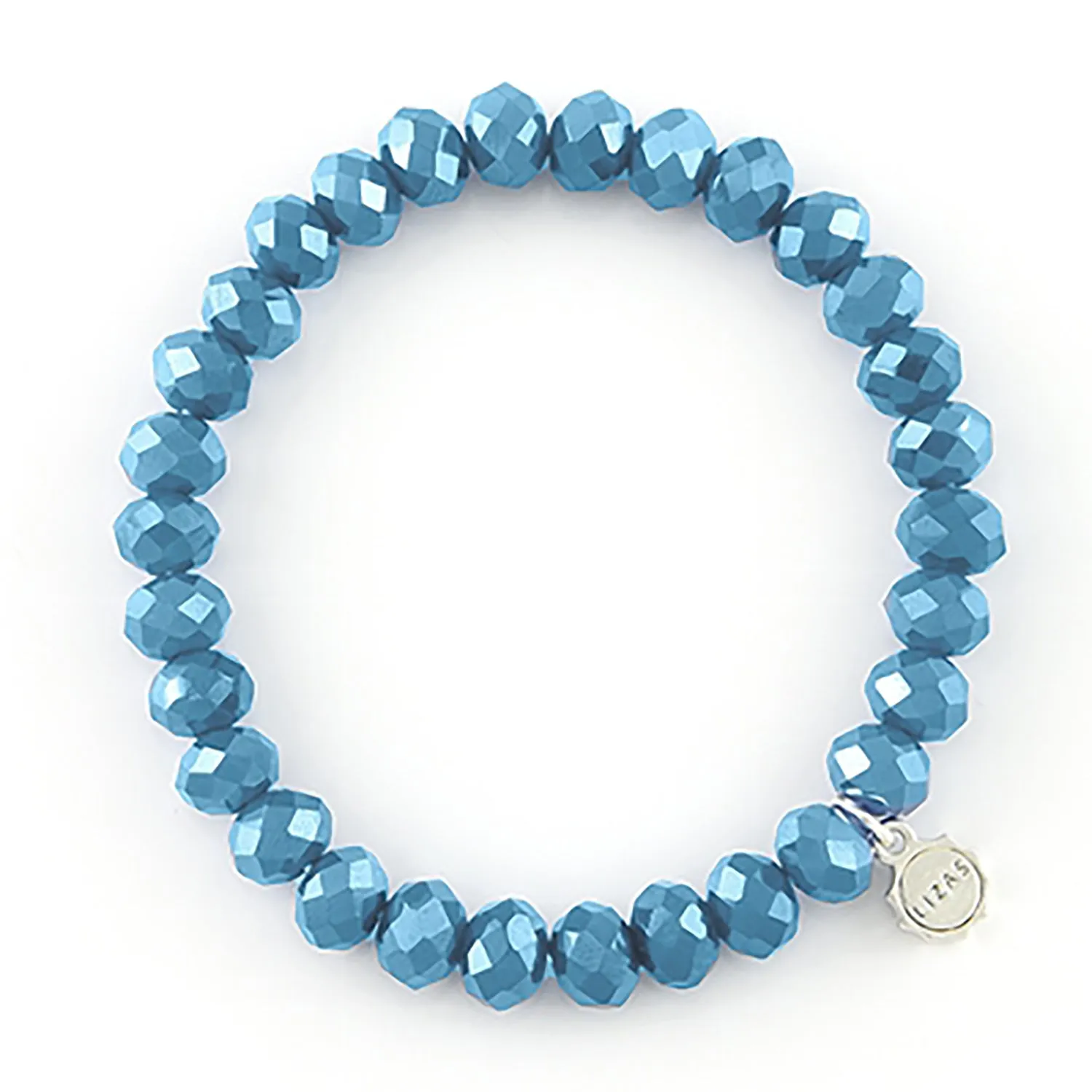 Lizas Clarksville 8mm Crystal Bracelet Moody Blue