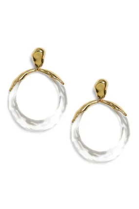 Lucite Molten Large Drop Hoop Earrings