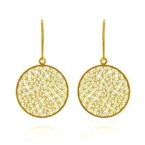 Elegant Gold Medium Filigree Earrings for Women - Made with Intricate Designs