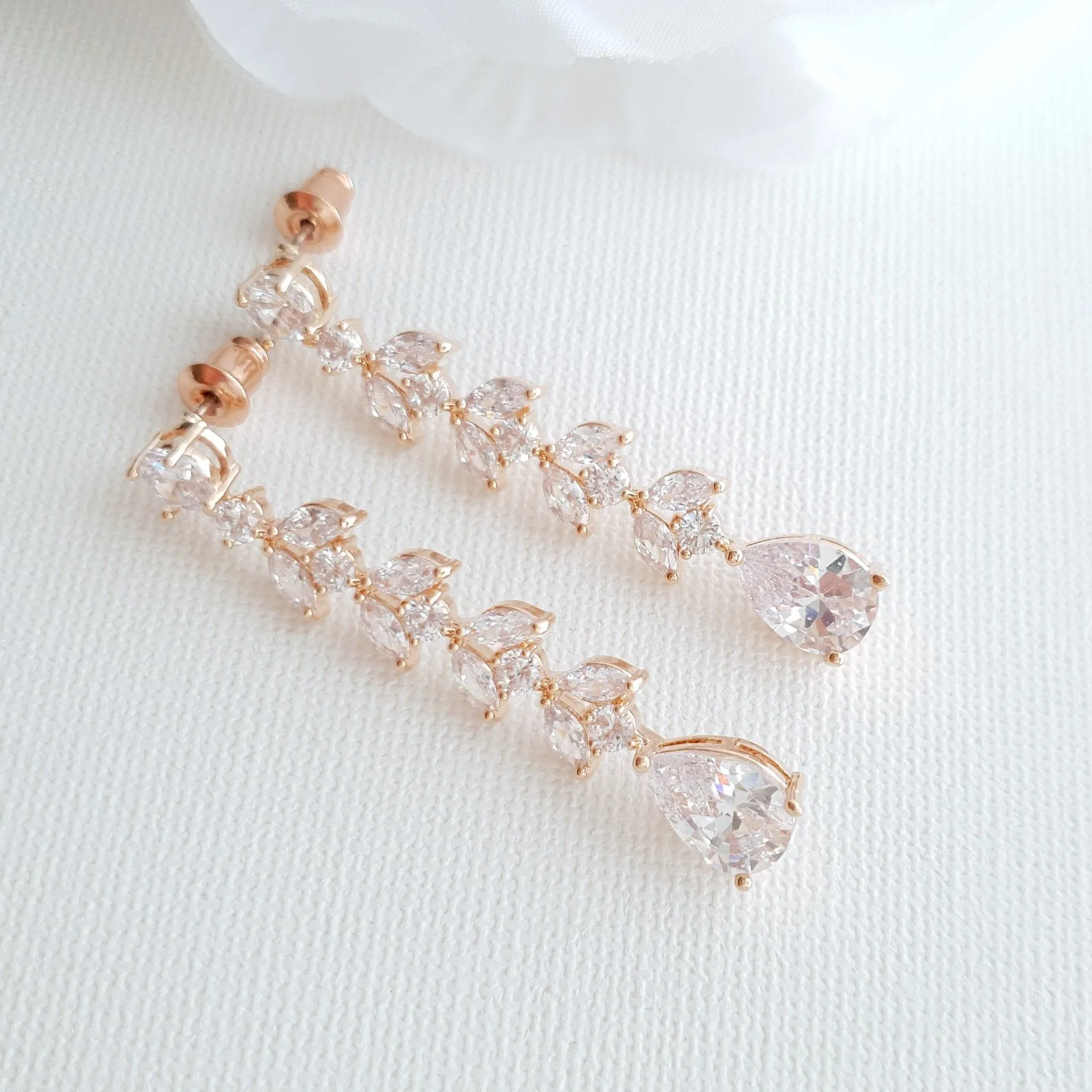 Marquise Crystal Earrings in Gold- Kira