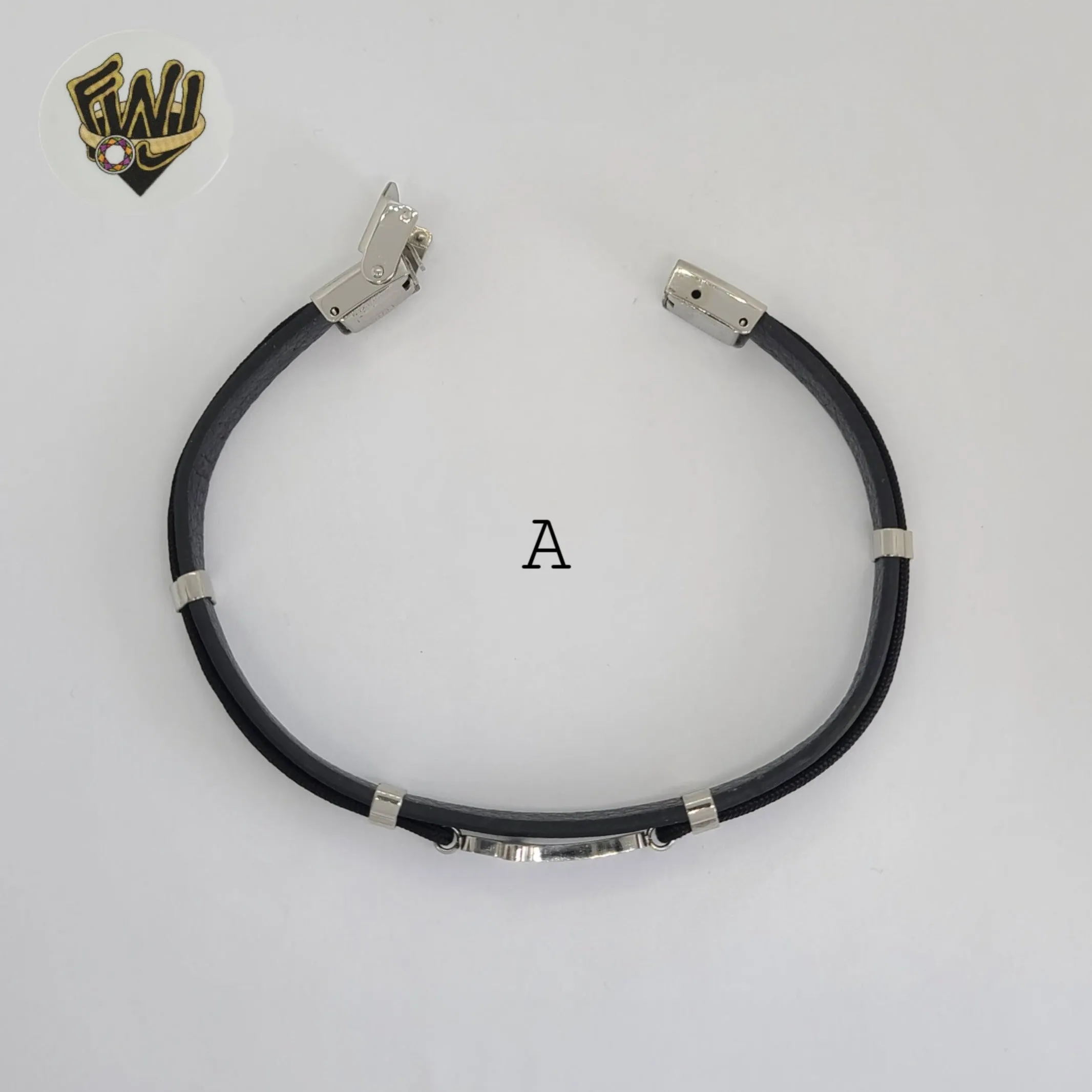 (MBRA-16-Q) Stainless Steel - Leather Men Bracelet.