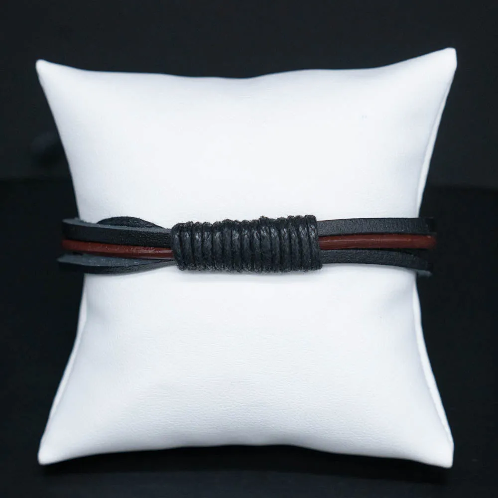 Men's Braided Leather Adjustable Bracelet