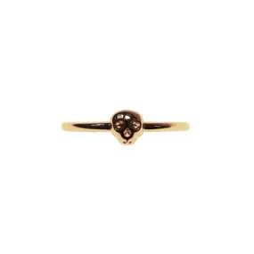 Mini Memento Mori Skull Stacking Ring - Gold