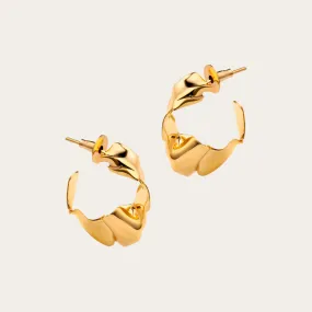 Mini Textured Gold Flow Hoops