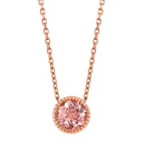 Morganite Bezel-Set Solitaire Pendant Necklace