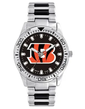 NFL Mens Cincinnati Bengels Heavy Hitter Watch - Bracelet Strap - Color Logo