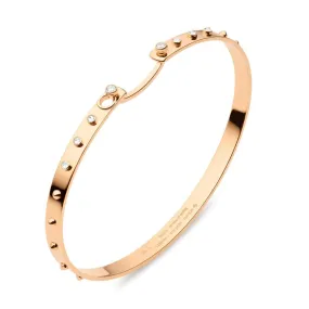 NOUVEL HERITAGE 18K ROSE GOLD 4MM BRUNCH IN NY MOOD STUDDED BANGLE BRACELET 0.15CTW