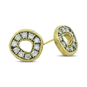 Odin Stone Stud Earrings with diamonds