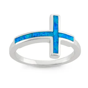 Opal Cross Ring