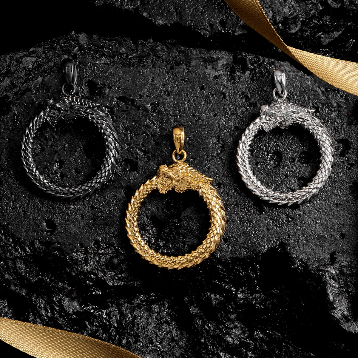 Ouroboros Pendant - Black