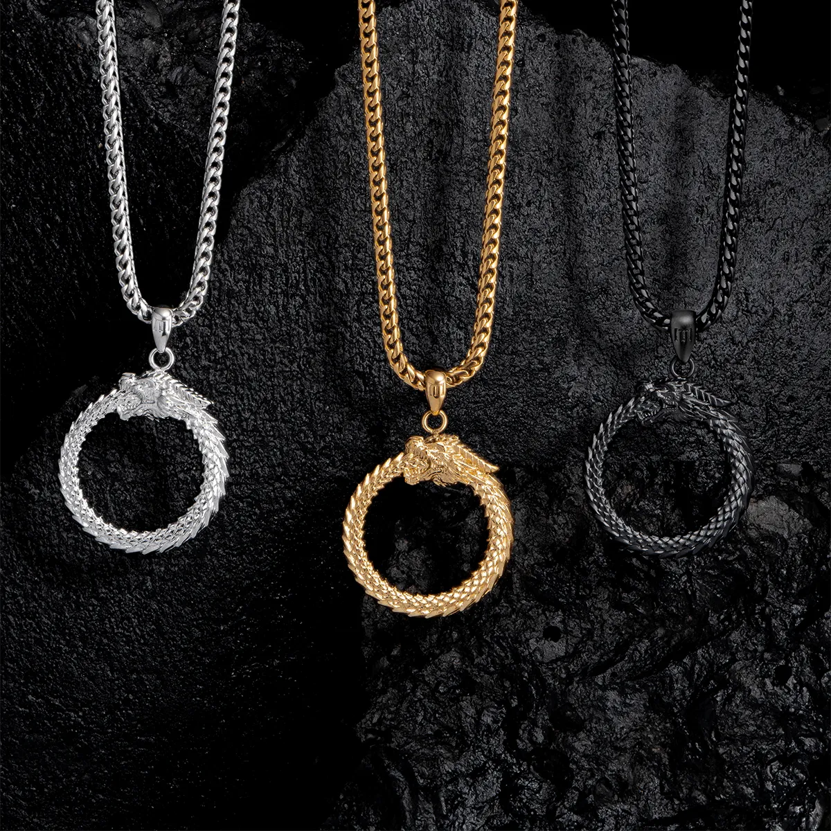 Ouroboros Pendant - Black