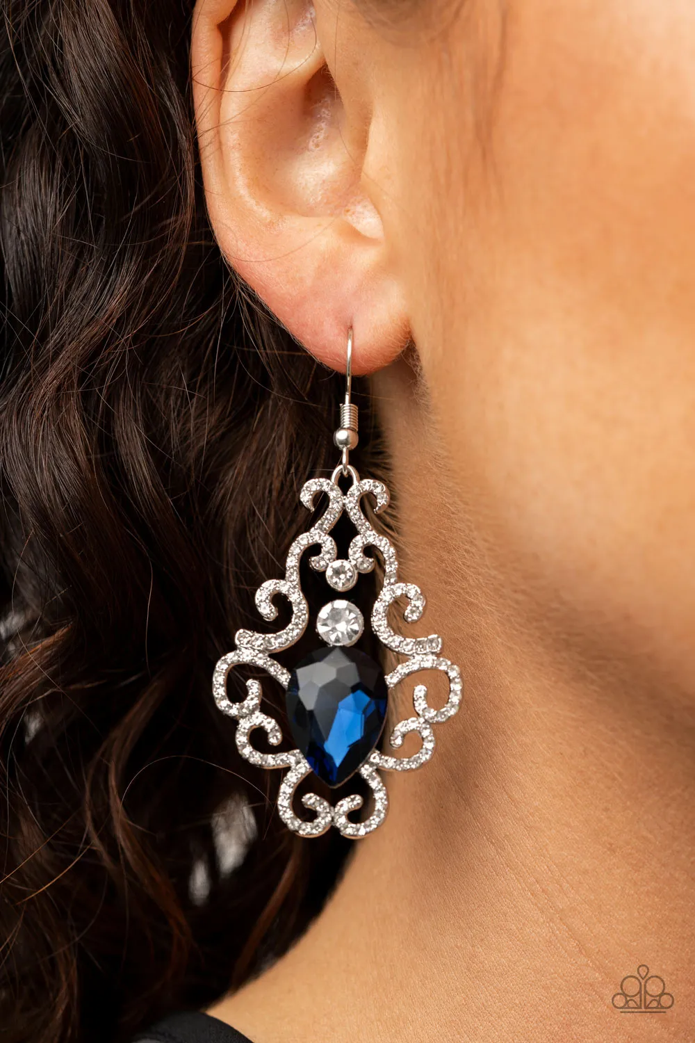 Paparazzi Happily Ever AFTERGLOW - Blue Earrings