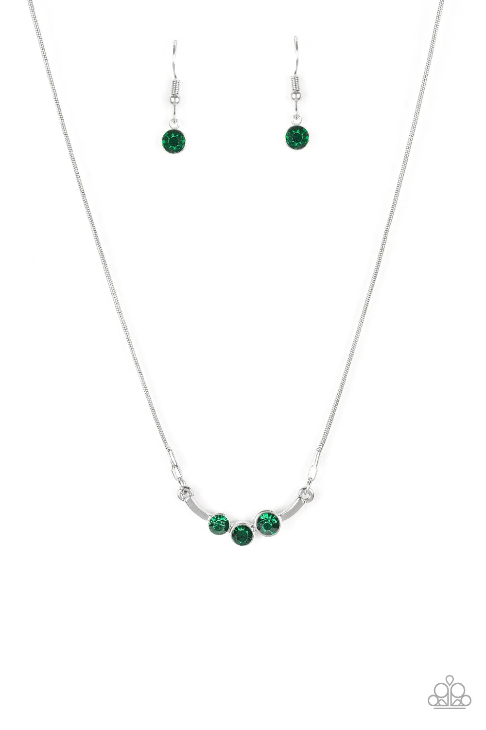 Paparazzi Necklace ~ Sparkling Stargazer - Green Dainty Necklace