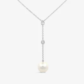 Pearl & Diamond Lariat Necklace