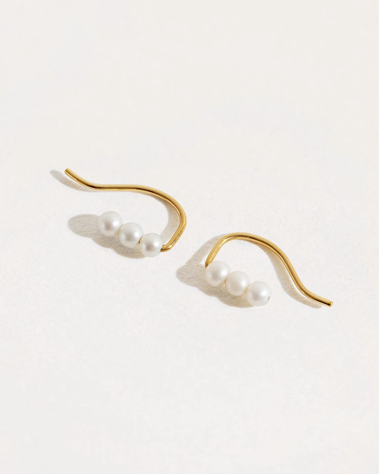 Pearl Ear Climber Earrings