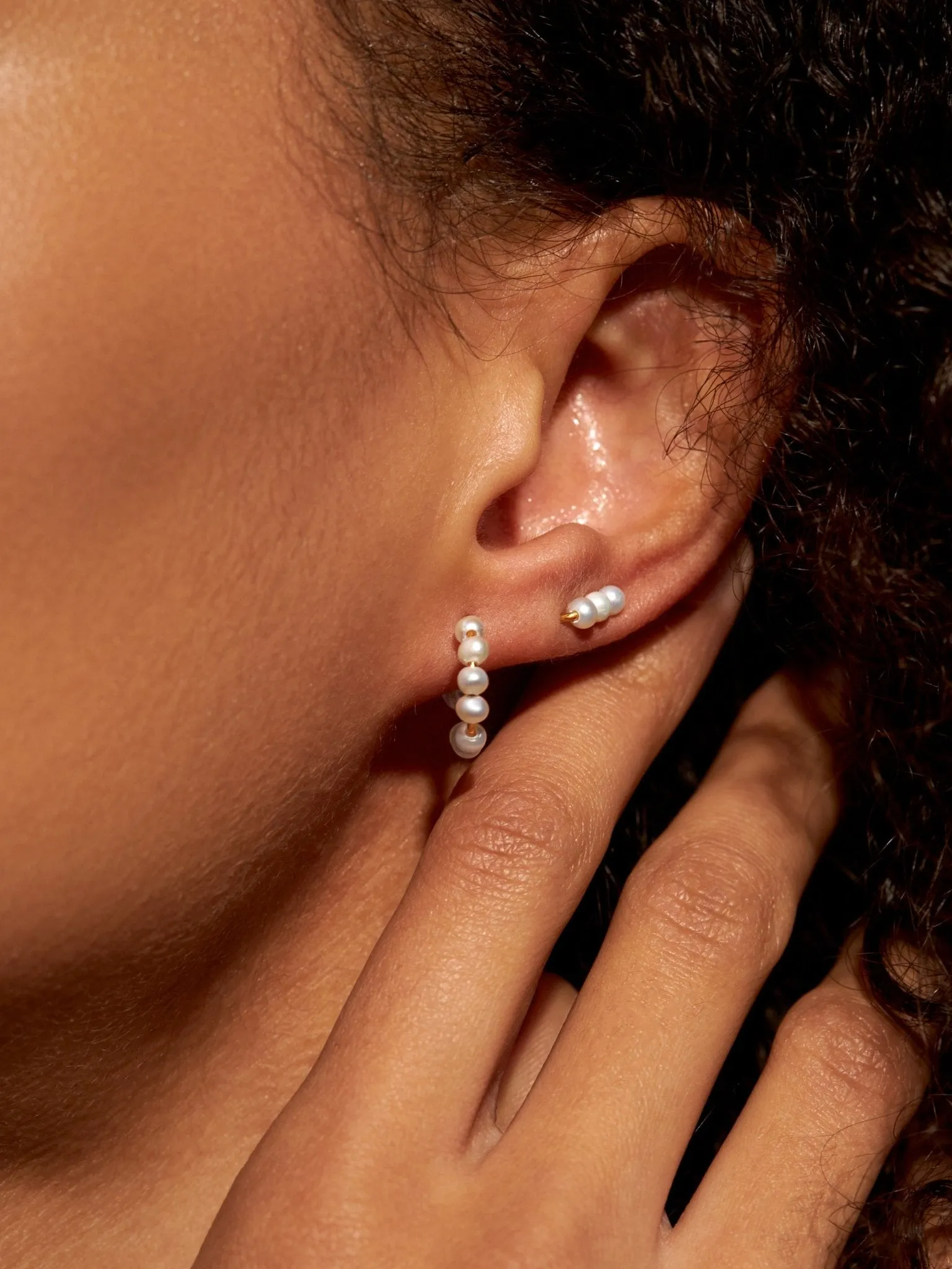 Pearl Ear Climber Earrings