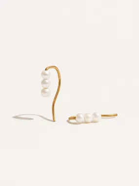 Pearl Ear Climber Earrings