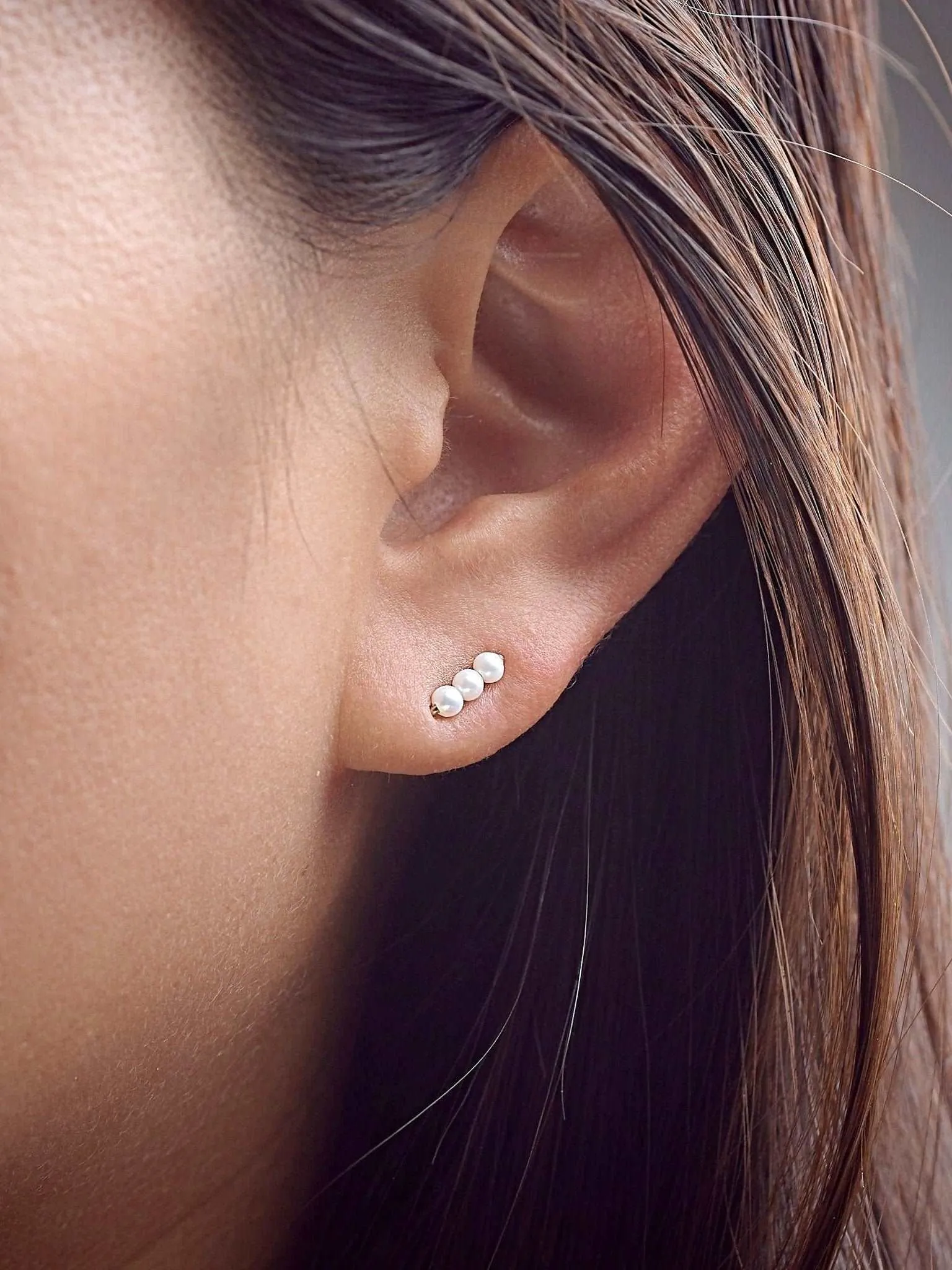 Pearl Ear Climber Earrings