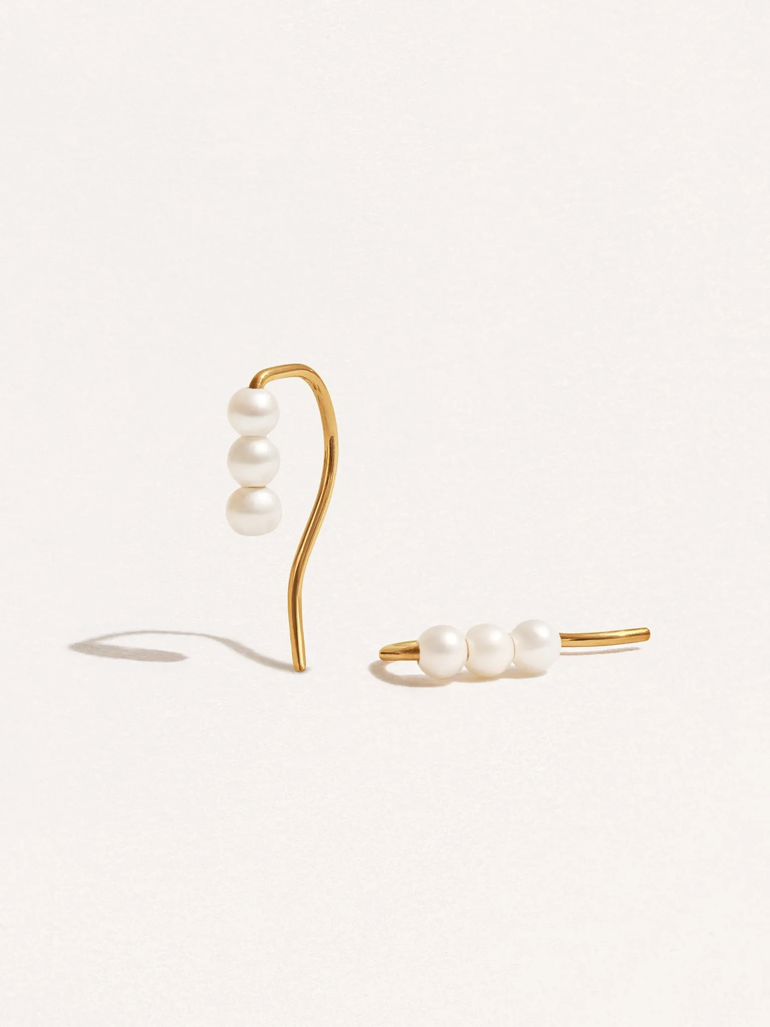 Pearl Ear Climber Earrings