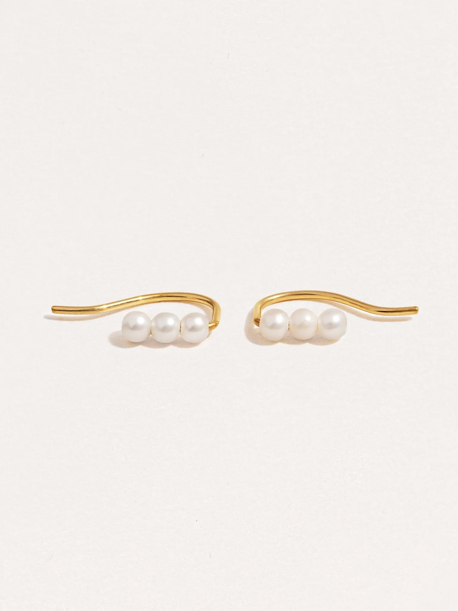 Pearl Ear Climber Earrings