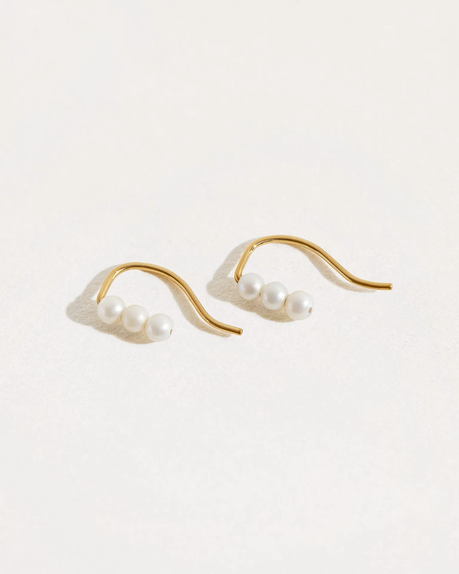 Pearl Ear Climber Earrings