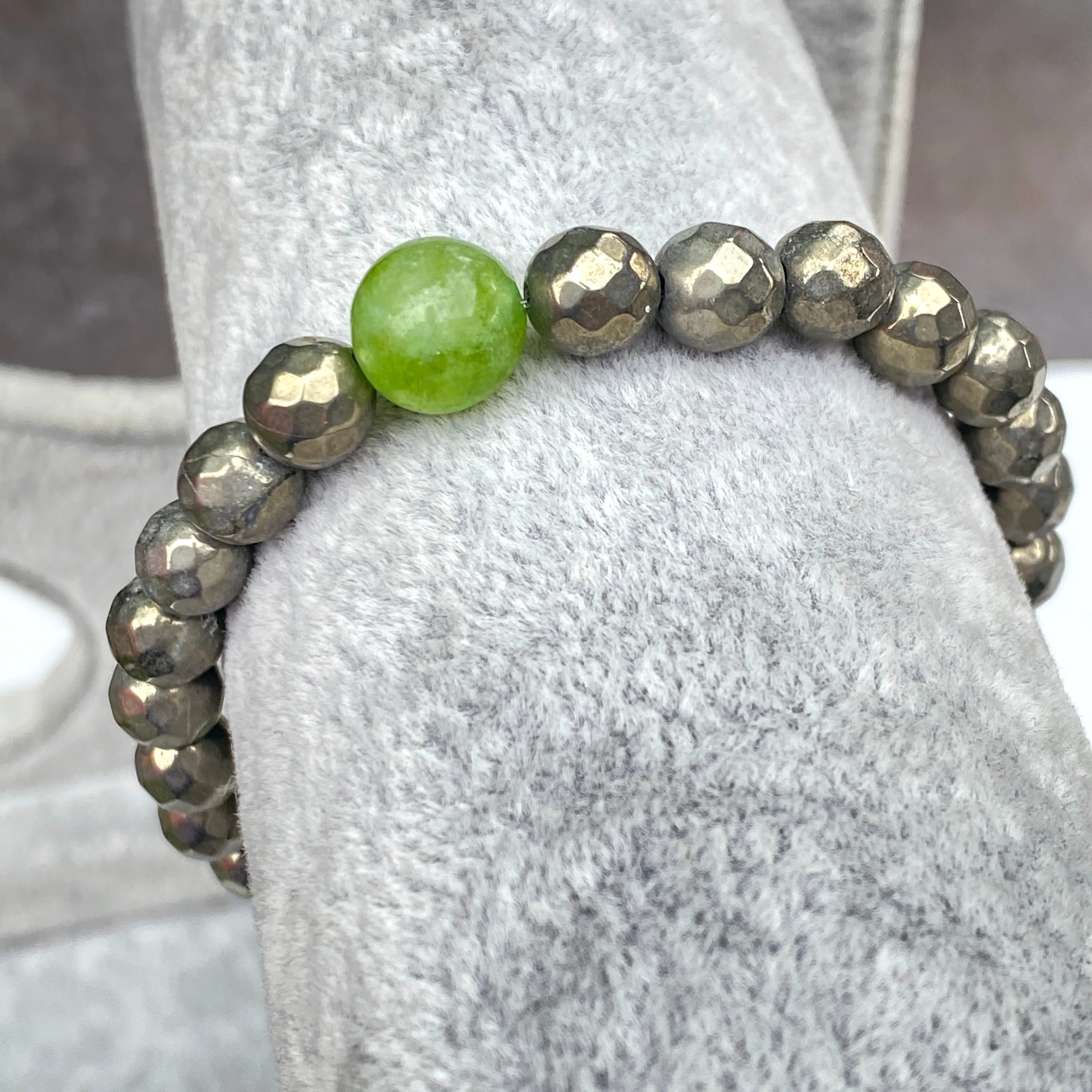 Peridot and Pyrite Bracelet