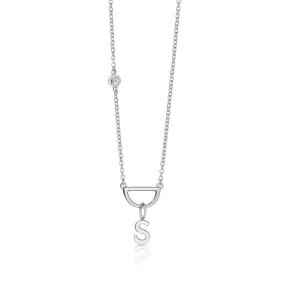 Personalization Silver Necklace with Bezel set Diamond