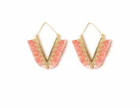 Pink Pointed Fringe Earring