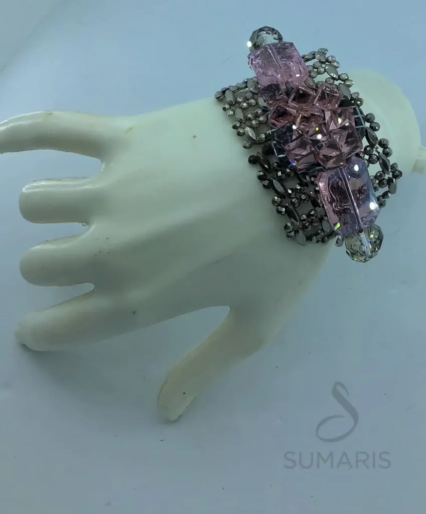 PINK ROCKS OOAK STATEMENT BRACELET