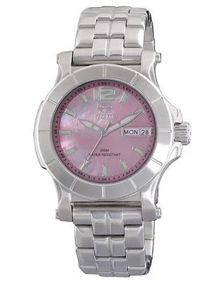 Reactor Quark Ladies 35mm Day/Date Watch - Pink MOP Dial - Steel Case & Bracelet