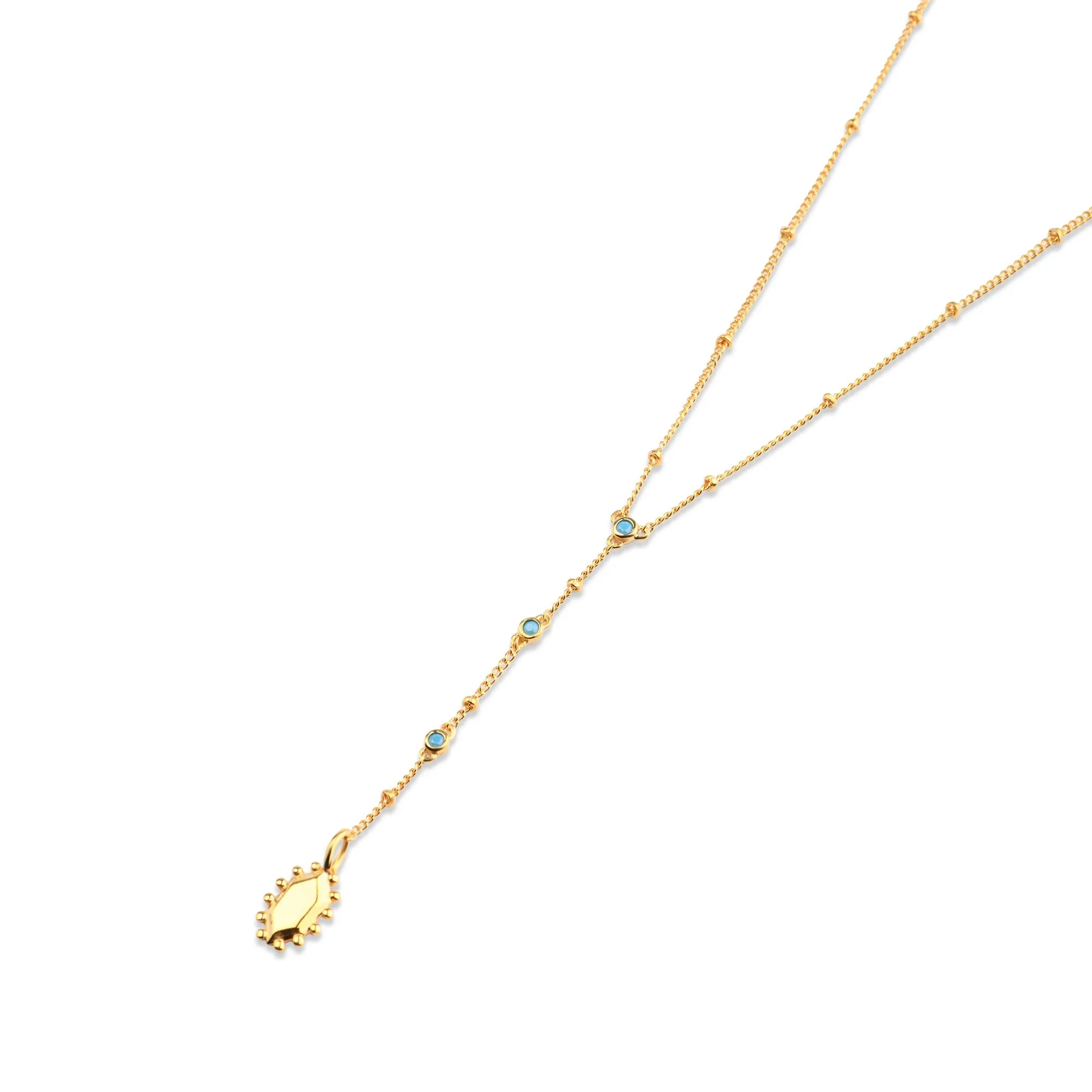 Real Gold Plated Z Long Y-Chain Necklace For Women By Accessorize London