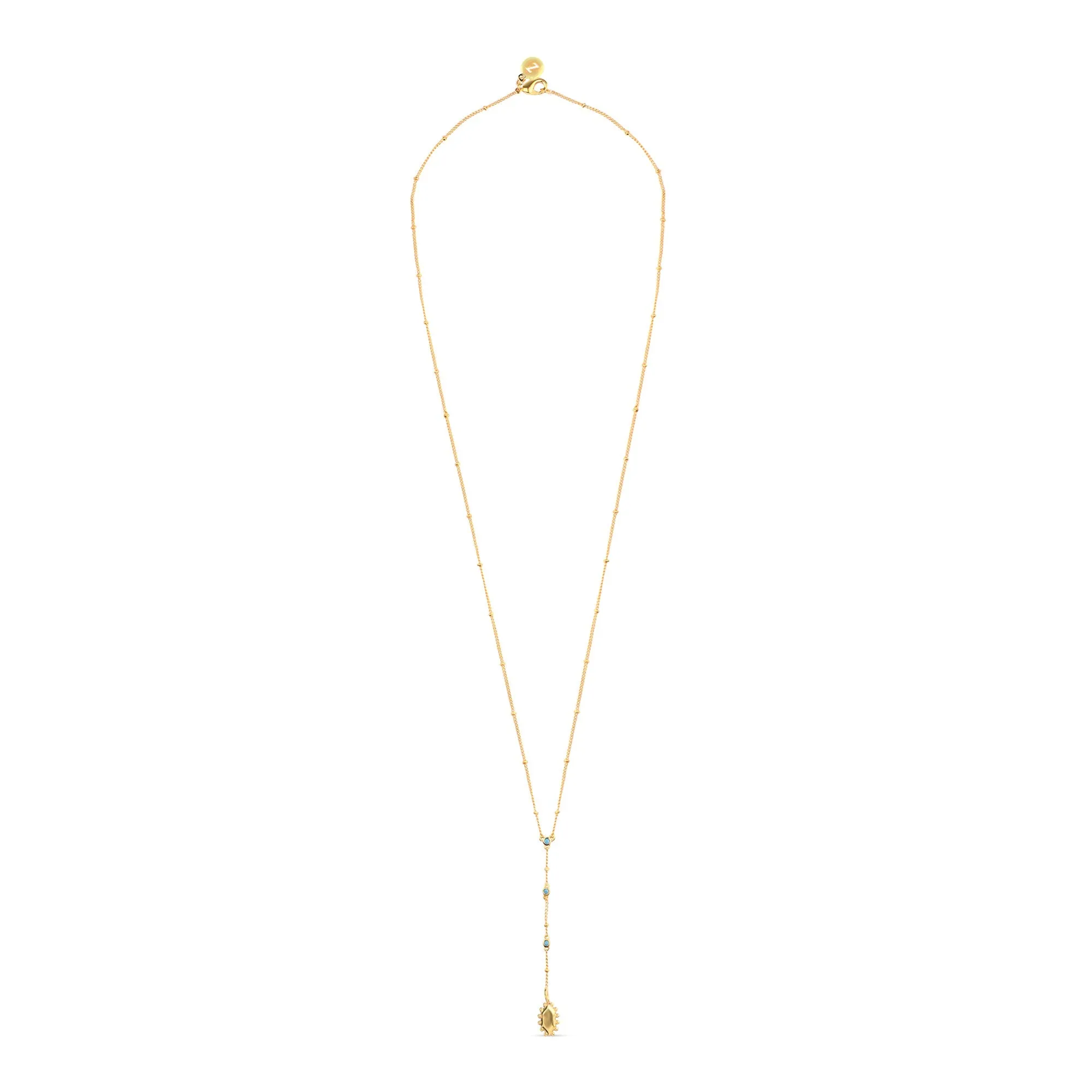 Real Gold Plated Z Long Y-Chain Necklace For Women By Accessorize London