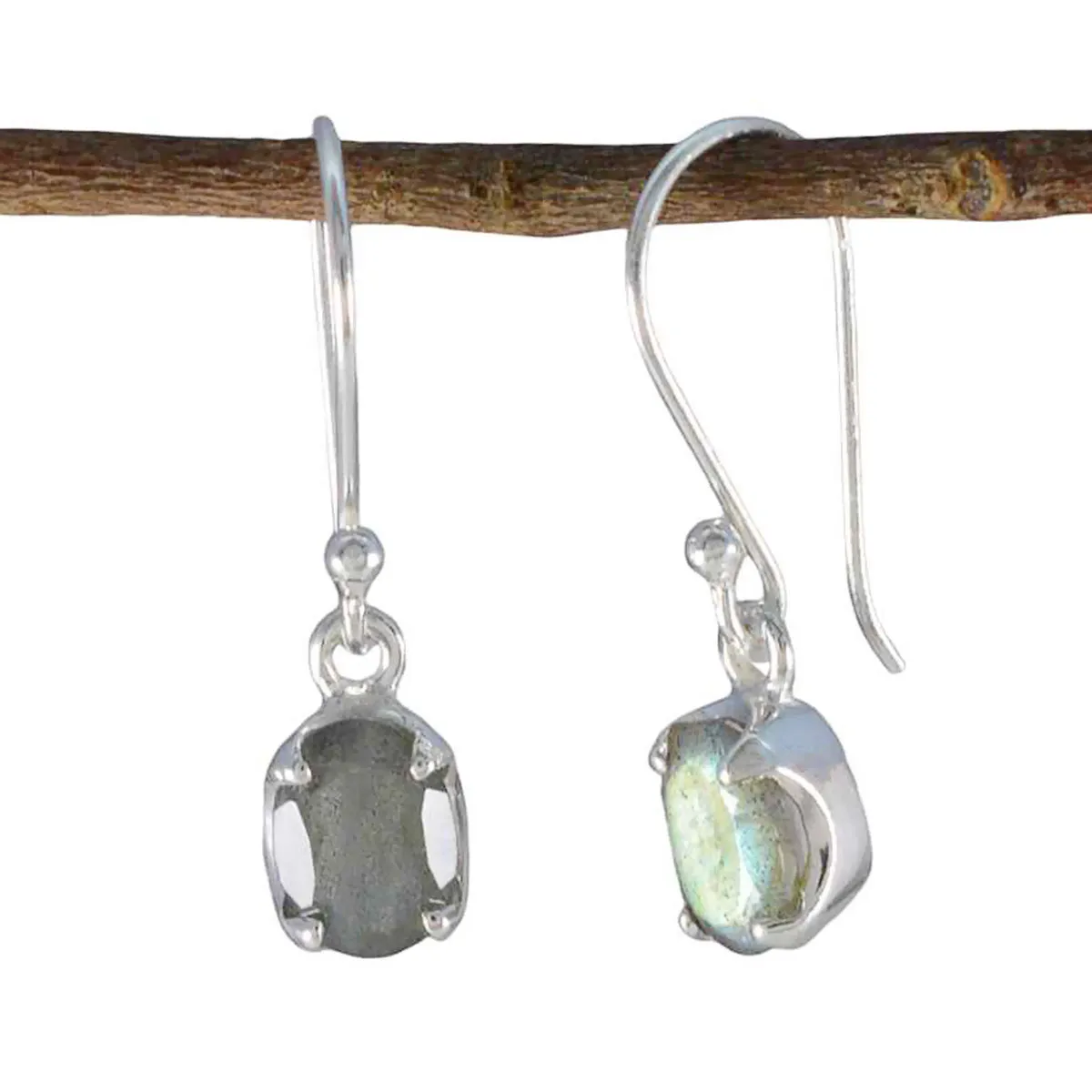 Riyo Divine Sterling Silver Earring For Girl Labradorite Earring Bezel Setting Multi Earring Dangle Earring