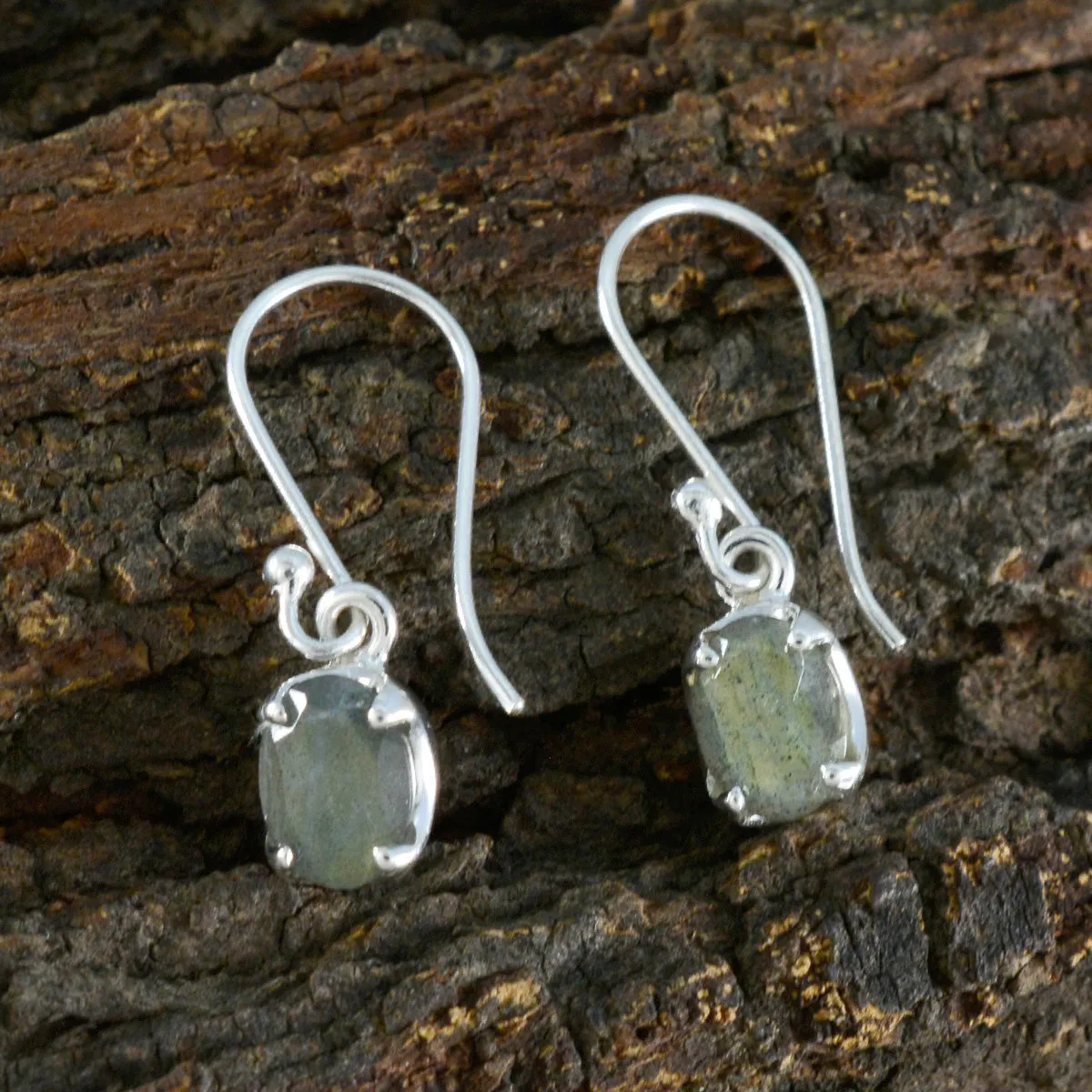 Riyo Divine Sterling Silver Earring For Girl Labradorite Earring Bezel Setting Multi Earring Dangle Earring