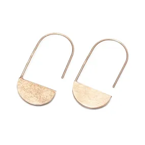 Rose Gold (18K) Brushed Half Moon Earrings