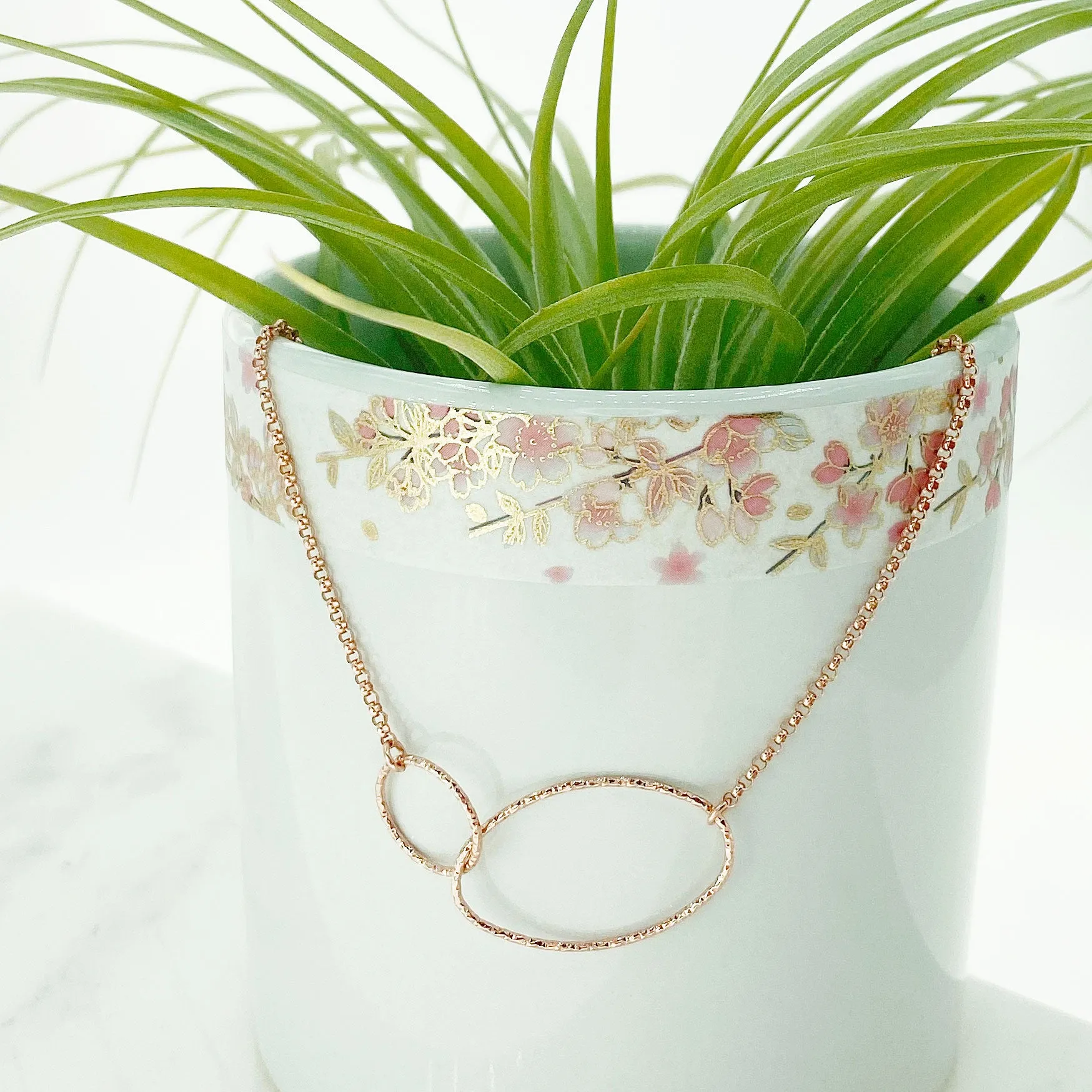 Rose Gold Modern Shapes Necklace