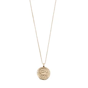 Sagittarius Zodiac Sign Coin Necklace (Gold Plated)