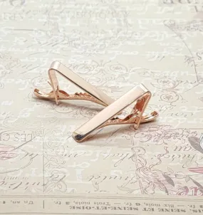 Shiny Rose Gold Tie Clips (2) - L1370