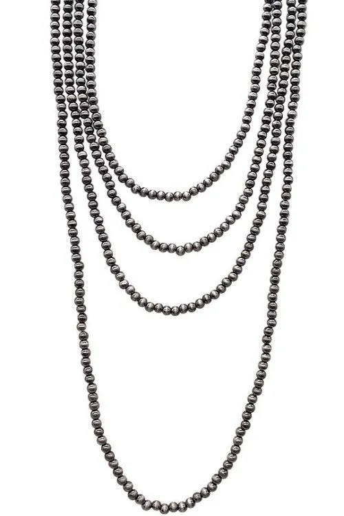 Silver Bead Layer Necklace